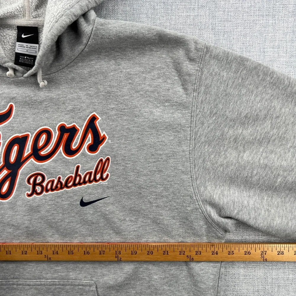 Nike Detroit Tigers Baseball Hoodie Mens Large Gray MLB Pullover Sweatshirt